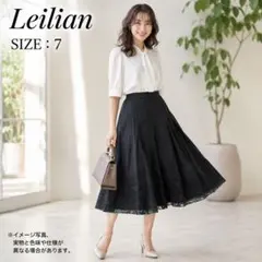 Leilian レリアン スカート 7 S 黒 レース フレア 日本製 556のサムネイル