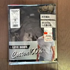 未開封）LIVE BODY 丸首/半袖 黒 2枚組 Mサイズ 綿100％