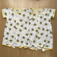 ミツバチ柄ロンパース　2枚セット