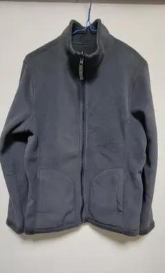 グレー フリースジャケット フルジップ　リバーシブル