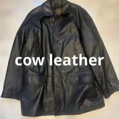 【本革・牛革】VINTAGE CLUB レザー　カーコート 黒 M