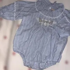 中古　美品　プティマイン　長袖ロンパース　ブラウス