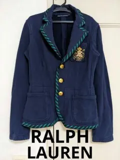 RALPH LAUREN 紺ブレスウェット 金ボタン ジャケット エンブレム