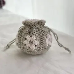 お花モチーフ　ミニ巾着袋