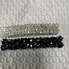 ビーズ装飾バレッタ 2個セット