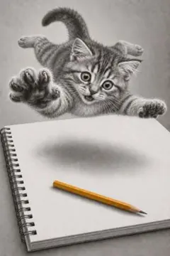 猫 デジタルアート 写真 1枚