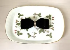 リボンバレッタ　バレッタ　ベロア　リボン　黒　ヘアアクセサリー