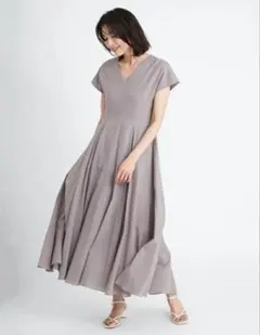 美品：フレイアイディー flyi.d コットンボイルフレアワンピース パープル