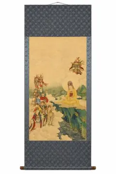 丁观鹏 洞门禅师讲法图 中国画 掛け軸 水墨画 和室 玄関 茶室 壁掛け