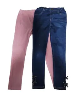 ２枚セット オンワード樫山 130 エニィファム ピンク インディゴブルー