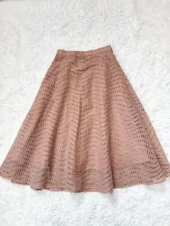 美品　セルフォード　刺繍フレアスカート　カットワーク　ロング　サイズ38のサムネイル