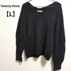Twenty three Vネック ルーズニット セーター ブラック サイズ40