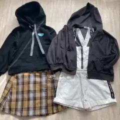 140 コーデ売り　女の子　スカート　パーカー　まとめ売り