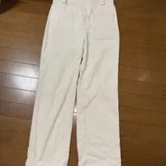 ホワイト コーデュロイ カジュアルパンツ