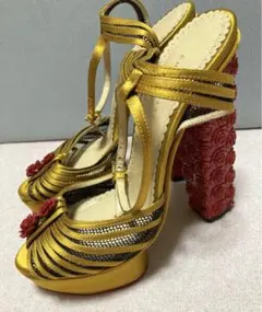 極美品 シャーロットオリンピア バラ ヒールサンダル ストラップ オープントゥのサムネイル