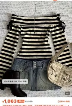 SHEIN ボーダーオフショルトップス