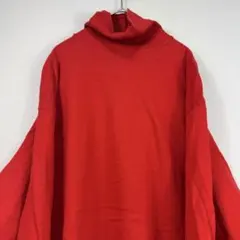 FRUIT OF THE LOOM ハイネックロンT 長袖Tシャツ 赤 レッドのサムネイル