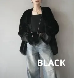 ノーカラーコート ファーコート