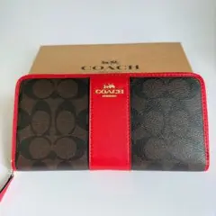 コーチ 長財布 F54630 シグネチャー 新品 未使用 レッド