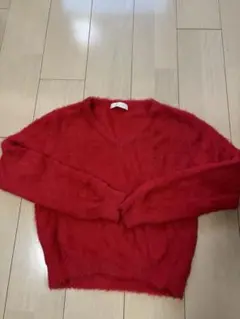 Cecil McBee 赤 Vネック 長袖セーター