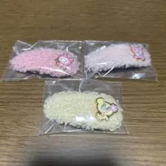 エニマイくじ　エンジェルブルー　ボアヘアクリップ　 3個セット