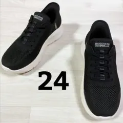 新品【SKECHERS】スケッチャーズ スリップインズ スニーカー 24 黒 白