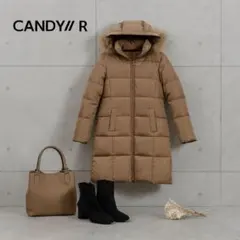 CANDY// ダウンコート　ベージュ　Mのサムネイル