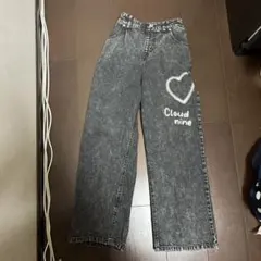 女の子 140 150 ワイド パンツ デニム グローバルワーク