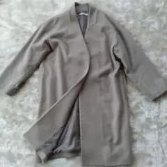 ノーカラーコート ロングコート