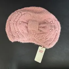 メゾピアノ　リボン付き　ピンク　ベレー帽　帽子