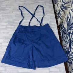 Dickies青 サスペンダー付きショートパンツ　サロペット　デッキーズ