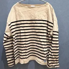 オーシバル　長袖　カットソー　ロングTシャツ　ロンT ベージュ　ボーダー