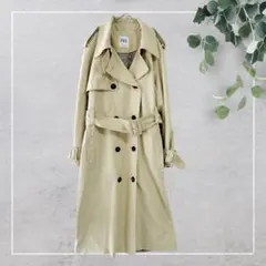 【ZARA ザラ】トレンチコート(M)ロング　ウエストベルト　春秋アウターのサムネイル