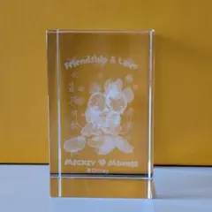 ディズニー　ミッキー ＆ ミニー　クリスタルガラス置物のサムネイル