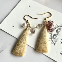 天然石♡はかなげ・麗しの君フォッシルコーラルのピアス14kgf - メルカリ