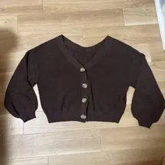 レトロガール　カーディガン　ブラウン
