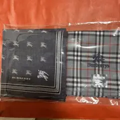 BURBERRY ハンカチ 2枚セット ネイビー グレー即購入OK‼️