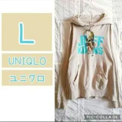 【Lサイズ】ジェフクーンズ UTコラボ◇ベージュ◇スウェットプルパーカー