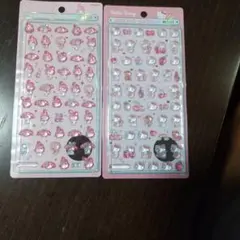 サンスター文具　ボンボンドロップシール　ミニ　マイメロディとハローキティ　ピンク