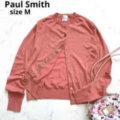 Paul Smith ポールスミス　長袖カーディガン　 M ピンク　ウール　春色