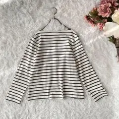 UNIQLOユニクロ　ボーダーボートネックT（長袖）L カジュアル　レディース