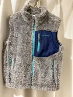 Columbia フリースベスト XS グレー/ネイビー
