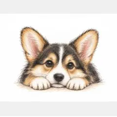 ちょこんとかわいいコーギーさん♡オリジナルイラスト