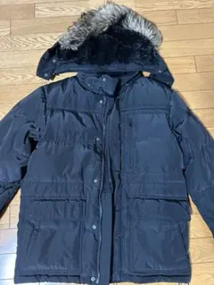 UNIQLOファー付きフード ブラック ダウンジャケット