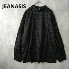 JEANASIS ジーナシス ドット柄 ブラウス トップス 黒 Fサイズ