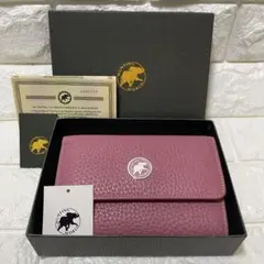 新品保管品【HUNTINGWORLD ハンティングワールド】三つ折り財布 ピンクのサムネイル