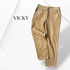 VICKY ヴィッキー コーデュロイ テーパードパンツ 綿混 茶 サイズ0 Sのサムネイル
