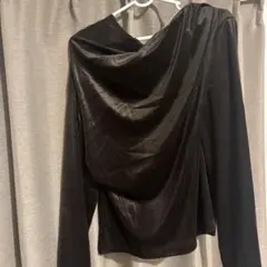 ベロア調ドレープデザインカットソー