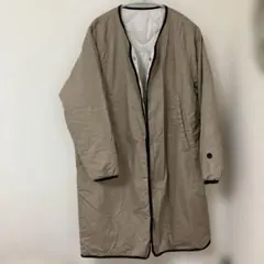 美品ナナミカnanamicaリバーシブル ダウンコート ベージュ＆オフホワイト