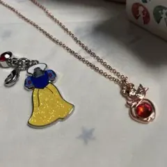 【未使用】白雪姫　ドレスチャーム&ネックレスセット　おまけ付き